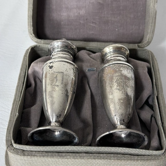 Weidlich Sterling Spoon Co. Other - Antique Weidlich Sterling Silver Salt & Pepper Shakers Eagle W c.1900 w/ Case